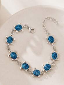 1pc Fashionable Creative High-Quality Design Delicate Turtle Pendant Adjustable Bracelet, Suitable For Women's Daily Wear, Beach Trip, Photography, Gift For Friends - Turtle Bracelet - View 2