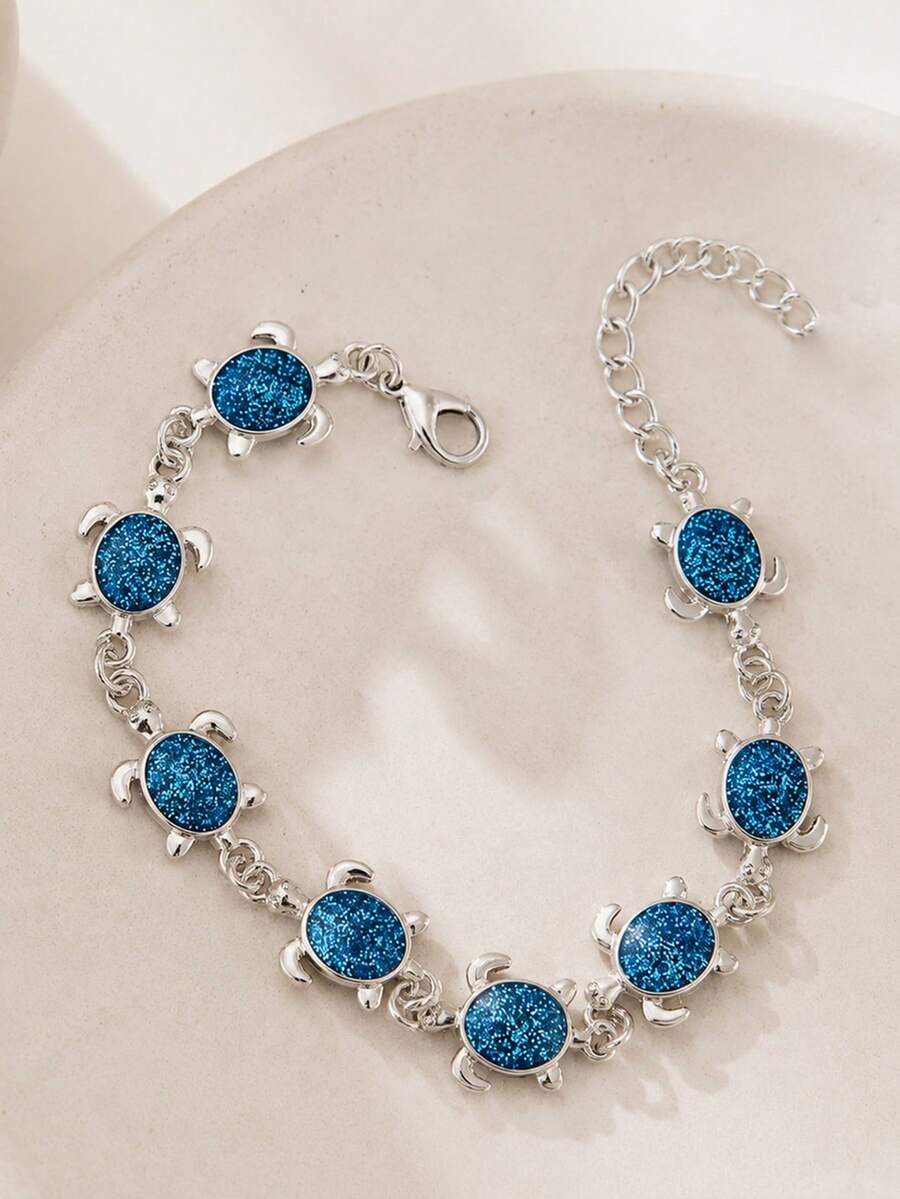1pc Fashionable Creative High-Quality Design Delicate Turtle Pendant Adjustable Bracelet, Suitable For Women's Daily Wear, Beach Trip, Photography, Gift For Friends