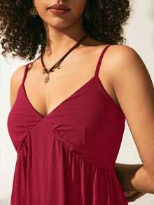 fsvsEaselle Vestido de tirantes sólidosdvs INMN - Burdeos - Ver 4