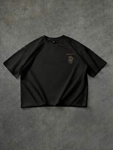 1 pieza Camiseta de manga corta para hombre | Diseño exquisito | Esencial de verano | Fácil de combinar, muestra tu estilo - Negro - Ver 6