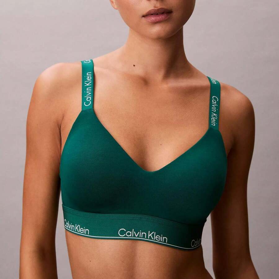 Calvin Klein Calvinklein Icon Cotton Modal Lightly Lined Bralette QF8504 - Turf - 查看 1