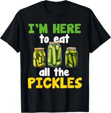 Estoy aquí para comer todos los encurtidos, divertida camiseta de pepino y eneldo. - Negro - Ver 1