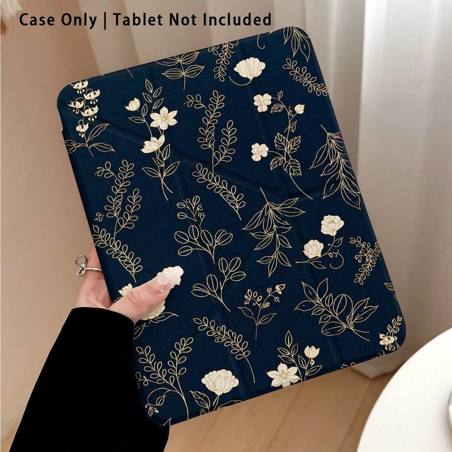 Acrylic Crystal Floral Pattern Painted Tablet Protective Case With Stand, Compatible With Samsung/Apple/Honor/ Matepad/ - Style 8 - View 1