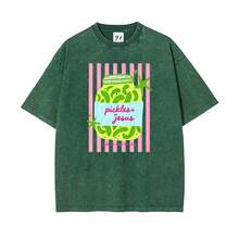 Camiseta con Estampado Gráfico de Encurtidos y Jesús - Camiseta Cristiana "Salty and Saved", Regalo para Amantes de la Fe y los Encurtidos, Camiseta de Humor Religioso - Verde - Ver 4