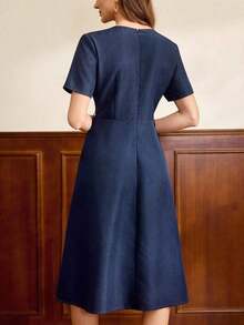 Vestido largo casual y elegante de verano para mujer con bolsillos y botones, ideal para uso diario, vacaciones y ocasiones especiales - Negro - Ver 8