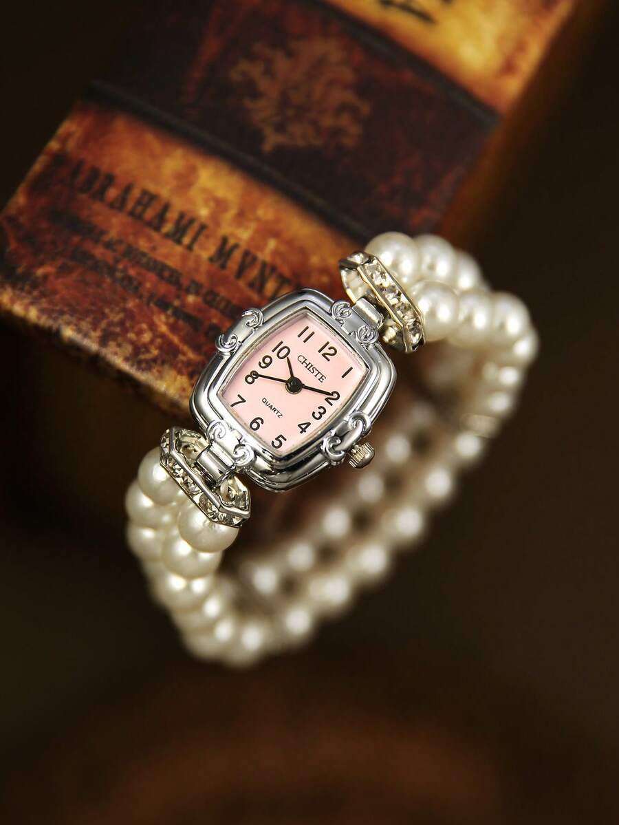 1pc Fashion Casual Youth Quartz Watch Gold Bracelet Style Dial Suitable For Daily Wear Back To School/Graduation Gift - White - View 1