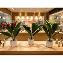 1pc 16.5inch(H) Artificial Green Plant Potted Decor, Suitable For Home, Living Room, Bedroom, Bathroom, Hotel, Dining Table, Wedding, Party - Multicolor - View 8