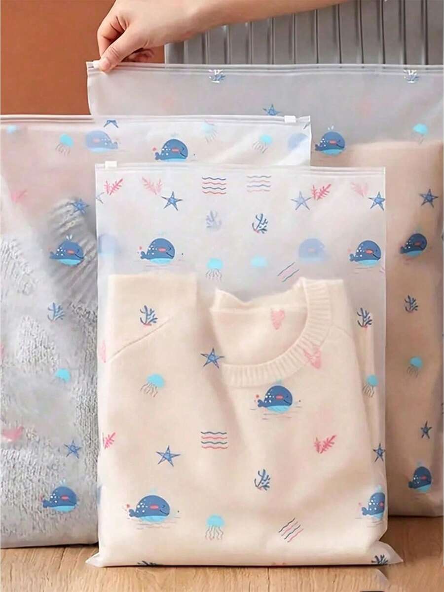 10个装透明收纳袋,适用于DIY手工材料、运输包装,磨砂拉链塑料袋,保持衣物清洁,透明塑料服装袋,可包装T恤、衬衫、文件、衣物等,可重复使用,磨砂可密封袋,医院购物袋,孕妇用品,旅行收纳袋,整理袋,节省空间收纳袋,鞋子,化妆品等。 - 彩色 - 查看 1