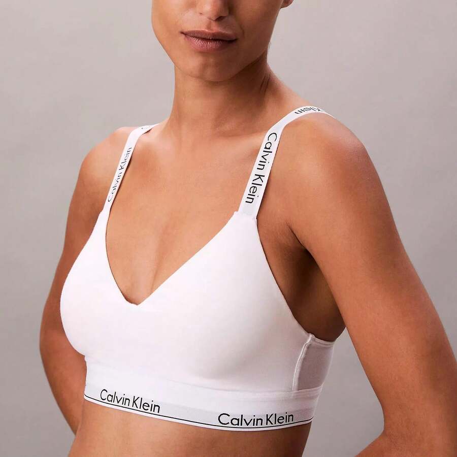 Calvin Klein Calvinklein Icon Cotton Modal Lightly Lined Bralette QF8504 - 白色 - 查看 1