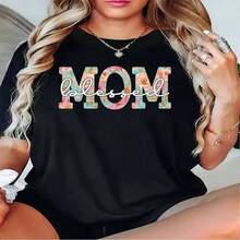 1 Piece Of T-Shirt For Men And Women, 100% Pure Cotton, Casual Round Neck With Print, Breathable Short Sleeves For Everyday Wear, Feminine Model With Floral Design And Letters That Thank The Mother - 黑色 - 查看 2