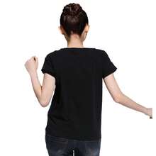Camiseta de mujer de algodón manga corta cuello redondo estampado I got that dog in me estilo juvenil  para México primavera verano - Negro - Ver 2