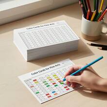 Artist Coloring Cards - Double-Sided Matte Surface, Suitable For Watercolor, Marker, Colored Pencil - Pre-Colored Areas - Ideal For Art Students, Portfolio Development, Classroom Practice - Painting Practice Paper And Project Material Organizer, Clear Layout, Sturdy Cardstock, Creative Professionals - A - View 11