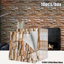 Brodark 10pcs 30x30cm Marble Pattern Peel And Stick Ceramic Tile Backsplash, Waterproof Oil-Proof, Removable Adhesive, Ideal For Kitchen, Bathroom, Upgrade Your Space In Style - Multicolor - View 13