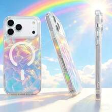 Nuevo estuche de teléfono transparente con baño de color degradado, compatible con iPhone 17e/17/17 Pro/17 Air/17 Pro Max, diseño magnético, adecuado para 16 Pro Max/15/14 Pro Max Plus, a prueba de golpes, anti-caída, anti-arañazos, adecuado para viajes, cubierta decorativa para vacaciones - Multicolor - Ver 2