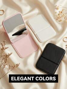 Espejo de maquillaje plegable con soporte para mujeres, espejo de retoque de maquillaje, accesorio esencial para playa, viajes, hogar, exteriores y regreso a la escuela - Multicolor - Ver 5