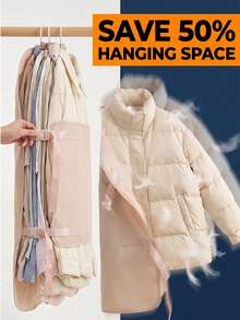 Bolsas de almacenamiento plegables con compresión a prueba de polvo, organizador de gran capacidad con cubierta comprimida, reutilizable, ahorrador de espacio, solución de empaque de ropa para viajes, mudanzas, bodas, RV, armario, clóset, organización del hogar, artículos esenciales de organización - Multicolor - Ver 8