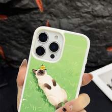 マグネット式黄ばみ防止 | 高級感あふれる2in1アクリルマグネット式スマホケース！スタイリッシュで手触りも良く、実用的な保護機能とマグネット式・耐衝撃設計を融合させた、高級感あふれるケースです。 シャム猫芝生花ケース  11  17e 手机壳  17e 手机壳 家族、恋人、友人、そして子供たちへのプレゼントに最適です。  16 Plus/16 Pro/13 Pro Max/14 Pro/15 Pro Max/16/17e/14/17 Pro/12 Pro Max/15/15 Plus/16 Pro Max/17 Pro Max/12/11 Pro/Apple  Air/17/14 Pro Max/16e/ 13 pro/12 Pro/14 Plus/15 Pro/11 Pro Max/13 - ピンク - チェックする 5
