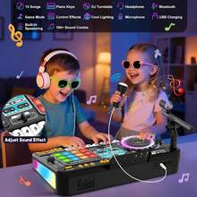 3-6 Years Old Kids DJ Mixing Console Toy, With DJ Turntable, Game Mode, Light Speed Control And Microphone, Suitable DJ Mixing Set Gift For Boys And Girls - DJ Turntable - View 7