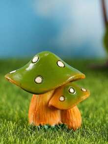 3 pièces Plantes en pot artificielles miniatures colorées en forme de champignon, décoration de paysage micro aquatique avec mousse, style aléatoire - A - View 9