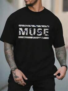 [Estilo Rock Britânico] Camiseta com Estampa da Banda Muse, Macia, Confortável, Moderna, Gola Redonda, Manga Curta, 2026 Drama Farmer, Tema Rock da Banda Muse, Camiseta para Entusiastas de Música Rock, Roupas Masculinas, Camiseta de Algodão, Camisetas Masculinas, Roupas de Verão Masculinas, Camisetas de Bandas, Camisetas Masculinas, Roupas de Férias para Mulheres, Roupas de Verão Discretas, Blusas de Jersey, Roupas de Resort Femininas com Estilo, Roupas de Verão Femininas, Blusas de Algodão, Blusas de Verão, Roupas de Verão, Blusas para Mulheres, Blusas Brancas, Blusa de Festa - Preto - Ver 6