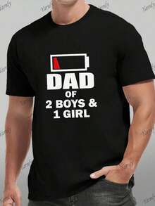 1 pieza Camiseta Casual de Manga Corta para Hombre con Estampado Geométrico - Transpirable, Cuello Redondo, Perfecta para el Verano, 180g Algodón 100% - Negro - Ver 1