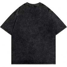 Camiseta gótica de verano para mujer con estampado estético de anime, top casual de moda Harajuku - 629 Negro - Ver 2