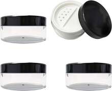 MEYIART Portable Loose Powder Container Makeup Case Travel Kit 30ml(1 Oz) Reusable Plastic Loose Compact Container DIY Makeup Powder Case With Sifter And Lined Screw Lid,Pack Of 4 - White - View 1