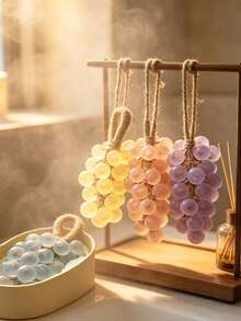 1pc-Multi-Effect Grape-Scented Soap, Natural Fragrance Cleansing Soap, Crystal-Style Grape Soap; Features A Hanging Design Suitable For Bathroom Decor, Decorative Soap, Home Decor, Party Favors, Gift Sets, And Birthday Gifts. - Multiple Styles - View 2