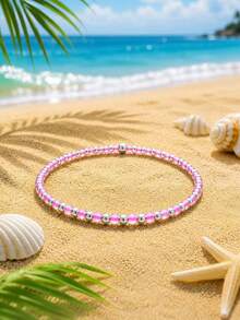 1 chiếc vòng tay co giãn thời trang, kiểu Bohemian, đính hạt thủy tinh nhiều màu sắc, thích hợp cho phụ nữ đeo hàng ngày và làm quà tặng. - Nhiều màu - Xem 22