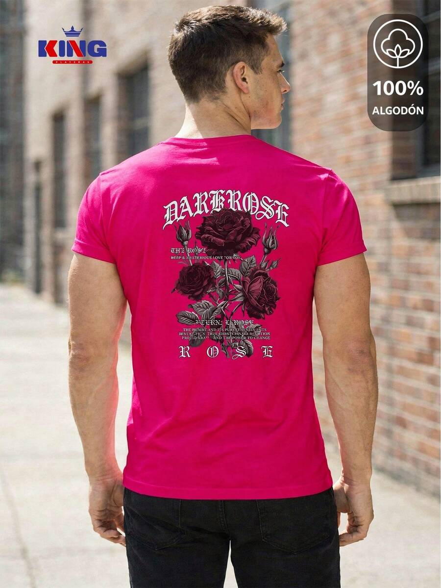 King T-shirt Men T-Shirts - Hot Pink - View 1