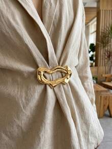 Broches geométricos de acero inoxidable de lujo - Alfileres elegantes y creativos para mujeres y unisex, accesorios de joyería casual para fiestas / regalos para amigos, insignias decorativas - Combinación de acero inoxidable - Ver 19