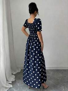 Vestido cuadrado con cuello elegante y estampado floral para mujer, con volantes, mangas con volantes, adecuado para primavera, verano y otoño, vestido corto - Multicolor 6 - Ver 2