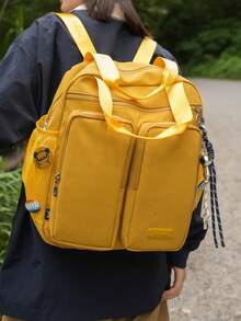 Solid Color Men's Large Capacity Backpack - Multicolor - View 7