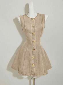 MOD Women's Blue Denim Sleeveless Bodycon Mini Dress - 灰色 - 查看 5