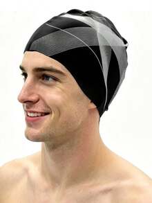 Adult Silicone Swim Cap, Soft Stretch Non-Slip, Printed Colorful Swimming Cap, High Elasticity, For Water Sports Training, Unisex – Comfortable Fit Without Headache, Suitable For Short/Long Hair, Keeps Hair Dry - Multicolor - View 16