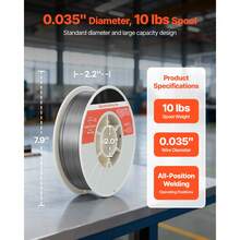 Flux Core MIG Welding Wire, E71T-11 0.035-Inch 10 LBS, Gasless Mild Steel Welding Wire With Low Spatter For All Position Arc Welding, Self-Shielded For Outdoor Use - E71T-11 0.035-inch 10 LBS - 查看 2
