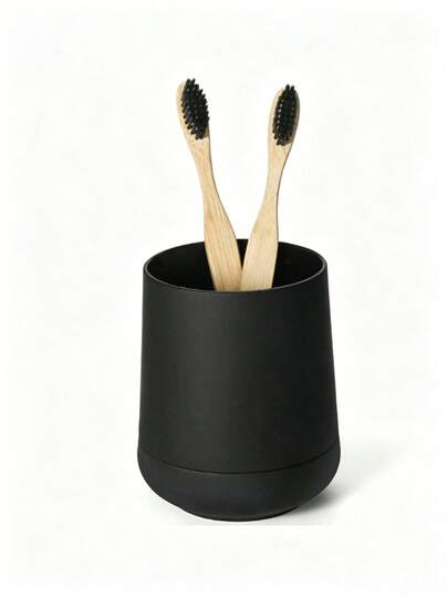 Support de brosse à dents noir mat - Style minimaliste moderne, convient pour le comptoir de salle de bain, la décoration de salle de bain de la maison, la décoration d'automne, la décoration de la rentrée scolaire