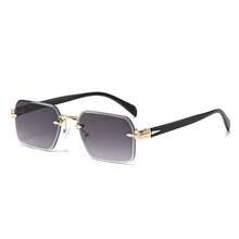 1PC Gradient Vintage Fashion Rimless Glasses, Made Of High-Quality Metal Rimless Design, Unisex, Suitable For Holidays, Travel, Street Photography, Hiking, Parties, Music Festivals, Concerts And Other Occasions, Also A Good Gift Choice - Multicolor - View 10