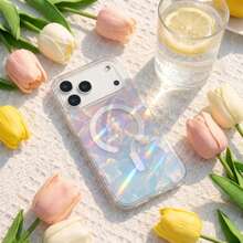 Nuevo estuche de teléfono transparente con baño de color degradado, compatible con iPhone 17e/17/17 Pro/17 Air/17 Pro Max, diseño magnético, adecuado para 16 Pro Max/15/14 Pro Max Plus, a prueba de golpes, anti-caída, anti-arañazos, adecuado para viajes, cubierta decorativa para vacaciones - Multicolor - Ver 9