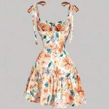 guang zhou mi qian shang mao  MOD Vestido de tirantes con estampado floral romántico para mujer - Multicolor - Ver 8