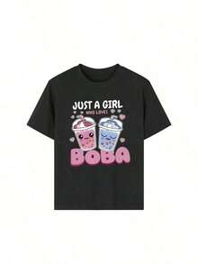Sold Separately, Not A Three-Piece Set. Women's Vintage American-Style Printed T-Shirt, Soft And Comfortable, Available In Various Styles. Three Designs To Choose From. Made From 100% Pure Cotton, It's Ideal For Working Out, Everyday Wear, Vacations, School, The Office, And Parties. - 黑色 - 查看 2