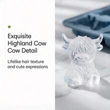6er Set Mini Highland Kuh Silikon Eiswürfelformen, süße 3D Tier Eisform für Whiskey, Cocktails, Getränke, Desserts, Partyzubehör und Geschenke - Verschiedenfarbig - Übersicht 7