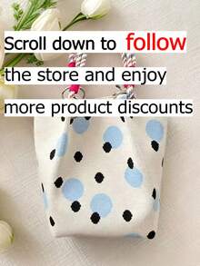 圓點帆布托特包，優雅水桶包款式，多功能帆布包，獨特編織手把，適合日常使用、街頭風格和與朋友聚會，適合女孩、女性、學生和上班族。 - 藍色 - 查看 2