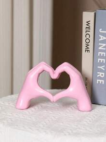 1pc Pink Heart-Shaped Finger Gift - Harmonica, Resin Craft, Bedroom Desk Sculpture Decor, Study Desk Decor, Birthday Gift, New Home Decor, Wedding Ornament, Holiday Gift - View 8