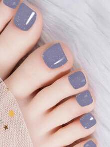 Neue Ankunft Halb-gehärtete Gel Sommer Zehennagel Aufkleber für den grenzüberschreitenden Handel, Glitzer Blitz Design, auf Lager Großhandel, wasserfest & langanhaltend - Mauve - Übersicht 4