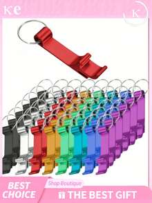 1/5/10pcs Colorful Aluminum Bottle Opener Keychain Set, Perfect For Soda And Beer Bottle Openers. Ideal For Small Gifts For Friends And Family, Promotional Giveaways, Festive Party Favors, Wedding Favors, And Party Supplies. Suitable For Kitchens, - Multicolor - View 4