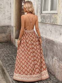Women Midi Dresses - 棕色 - 查看 2