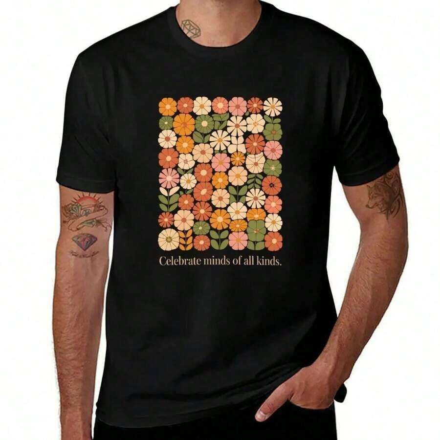 Celebrate Minds Of All Types - Neurodiversity Awareness T-Shirt - Black 2 - View 1