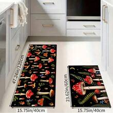 1 pezzo Tappeto da pavimento per cucina, tappeto di drenaggio in poliestere, motivo floreale, tappeto per cucina, soggiorno, ingresso, balcone, decorazione per la casa, antiscivolo, caffetteria, bar, vacanze, feste, camera da letto, tappetino per animali domestici, decorazione bagno, decorazione stanza - Multicolore - Visualizzare 25