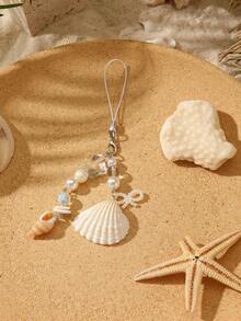 Summer Seashell Keychain Collection, Handmade Ocean Themed Phone Charm With Shell, Fish & Starfish Beads, Ideal Beachy Gift & Bag Decoration - Multicolor - View 10